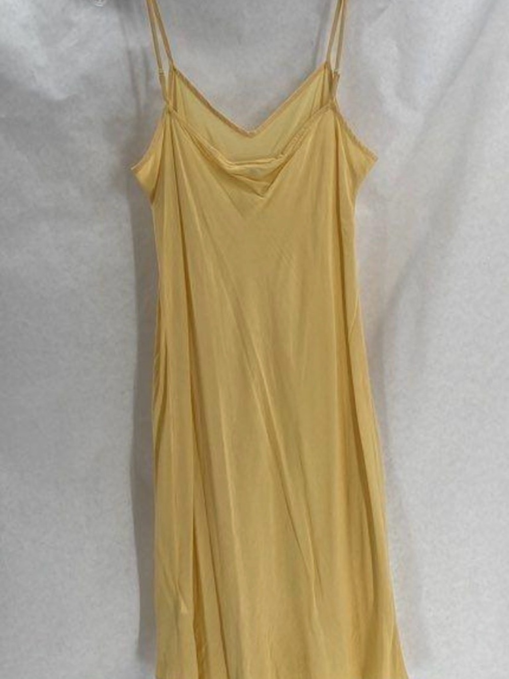 Maje Pale Yellow Slip Top with Thin Straps